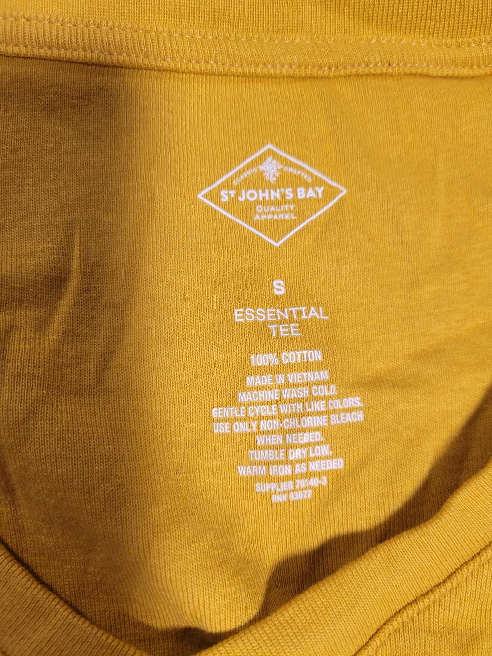 St. John's Bay Mustard Yellow Essential Tee - V-Neck - Picture 2 of 3